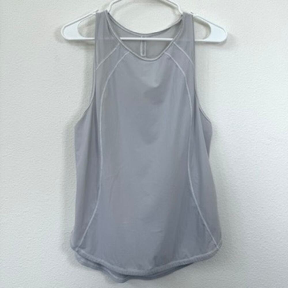 Lululemon Light‎ Lavender Gray Racerback Tank Top Size 4 Swiftly Running Yoga